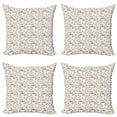 thumbnail image 1 of Fruit Throw Pillow Cushion Case Pack of 4, Hand Drawn Sketch of Foods Fresh Vitamin Eat Delicious Strawberry Banana Apricot, Modern Accent Double-Sided Print, 4 Sizes, White Chocolate, by Ambesonne, 1 of 2