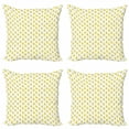 thumbnail image 1 of Ambesonne Fruit Throw Pillow Cover 4 Pack, Graphic Pear Fruit Motifs, 24", Earth Yellow Green White, 1 of 2