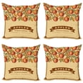 thumbnail image 1 of Ambesonne Fruit Throw Pillow Cover 4 Pack, Vintage Apple Harvest, 24", Multicolor, 1 of 2