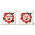 thumbnail image 1 of Fruit Throw Pillow Cushion Cover Pack of 2, Cherry Blueberries Raspberry and Strawberry Composition Healthy Ingredients Summer, Zippered Double-Side Digital Print, 4 Sizes, Multicolor, by Ambesonne, 1 of 2