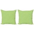 thumbnail image 1 of Ambesonne Fruit Throw Pillow Cover 2 Pack, Round Slices of Lime Striped, 20", Lime Green and White, 1 of 2