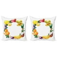 thumbnail image 1 of Ambesonne Fruit Throw Pillow Cover 2 Pack, Nature Food Vegetables, 16", Multicolor, 1 of 2