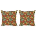 thumbnail image 1 of Fruit Throw Pillow Cushion Cover Pack of 2, Retro Style Sketchy Hand Drawn Orange Slices, Zippered Double-Side Digital Print, 4 Sizes, Multicolor, by Ambesonne, 1 of 2