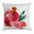 thumbnail image 1 of Fruit Throw Pillow Cushion Cover, Pomegranate Hand Drawn Watercolor Style Paint Yummy Juicy Winter Taste Artwork, Decorative Square Accent Pillow Case, 24 X 24 Inches, Red Forest Green, by Ambesonne, 1 of 2