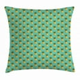 thumbnail image 1 of Fruit Throw Pillow Cushion Cover, Tropical Pineapples and Leaves Exotic Hawaiian Cuisine Vintage Design, Decorative Square Accent Pillow Case, 16 X 16 Inches, Turquoise Green and Yellow, by Ambesonne, 1 of 2