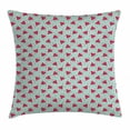 thumbnail image 1 of Fruit Throw Pillow Cushion Cover, Watermelon Slices on Pastel Colored Background Pop Art Fresh Food, Decorative Square Accent Pillow Case, 18 X 18 Inches, Almond Green Dark Coral Black, by Ambesonne, 1 of 2
