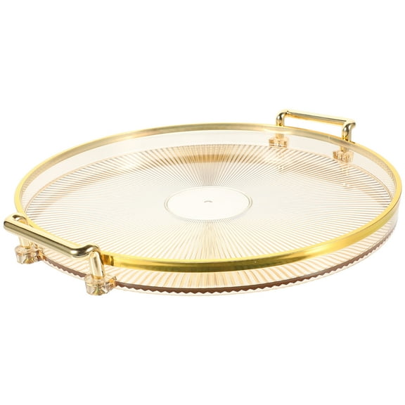 HEALEEP Serving Tray Plastic For Circle Serving Tray 1Pack 10.61X10.61X1.18in