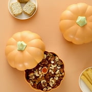 Fruit Tray 1X Homemade Pumpkin Fruit Bowl Kitchen Essentials Stacked Pumpkin Snack Holder Halloween Divided Serving Pumpkin Snack Tray with Lid Pumpkin Snackle Box Container with 3