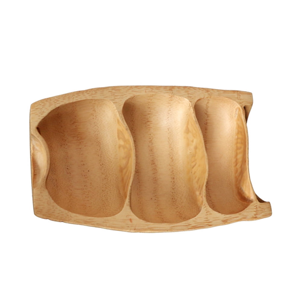 Fruit Tray Food Tray Compartment Root Carving Fruit Dish Candy Tray