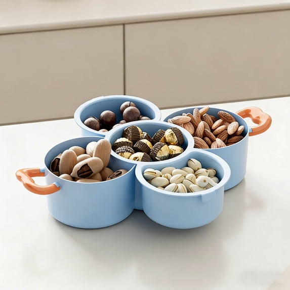 Fruit Tray Stackable Multifunctional Fruit And Vegetable Serving Tray With Drain Handle For Candy Display Dried Fruits Party Platter