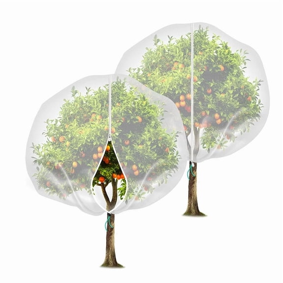 4 Pack 3.3×2.6FT Plant Protection Mesh Bags with Zipper & Drawstring, Garden Netting Protect Blueberry, Tomato Trees from Cicadas, Birds & Animals