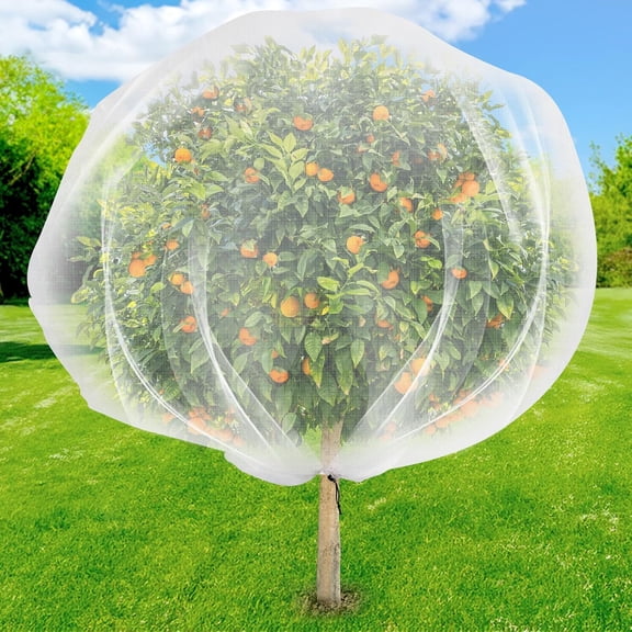 Fruit Tree Netting with Drawstring 6.9x8.5ft Ultra-Fine Mesh Garden Insect & Bird Protection Cover Breathable Reusable for Citrus Apple Peach Shrubs