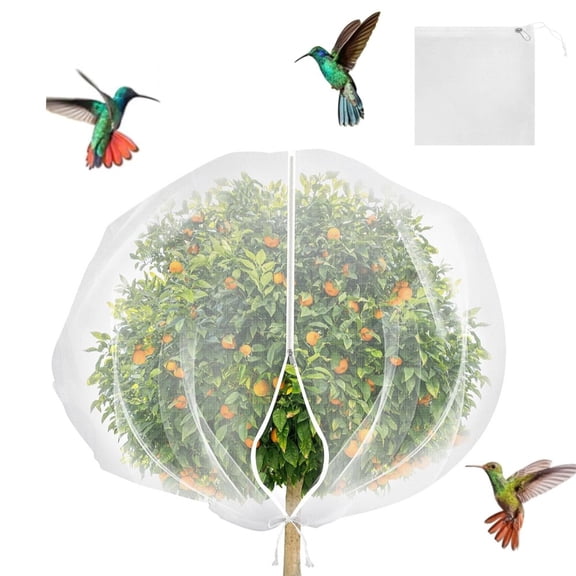 Fruit Tree Netting with Drawstring, 6 x 7.2 ft Ultra-Fine Mesh Garden Insect & Bird Protection Cover, Breathable Reusable Tree Netting for Citrus, Apple, Peach & Shrubs