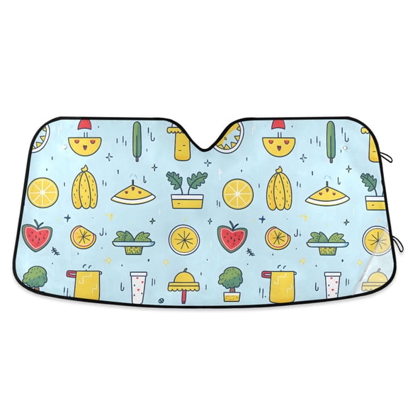 Fruit Tree Plant Car Windshield Sun Shade Foldable Car Front Window Visor Heat and UV Protection 53x23.5