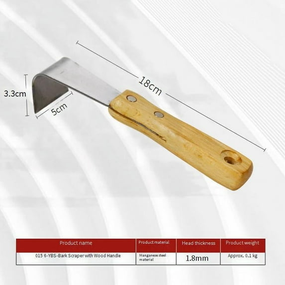 Fruit Tree Rot Knife Manual Scraper Gardening Scraper Bark Scraper Forged Multifunctional Scraping Tree Scratch Scraping Bark Tool (Bark Scraper with Wooden Handle)