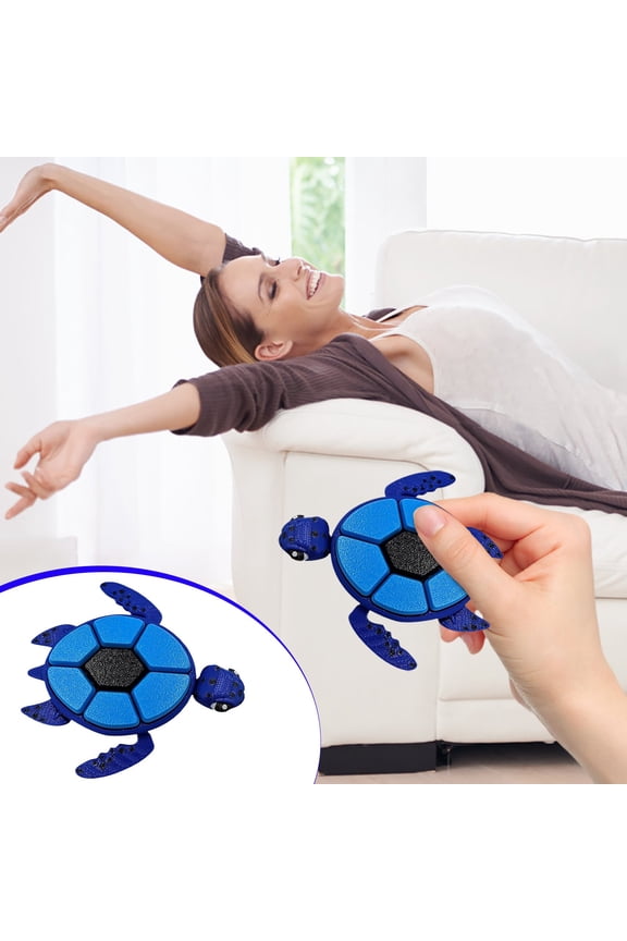 Fruit Turtle Clicker Fidget Toy, Usupdd Stress Relief Sensory Gadget for ADHD, Mechanical Click Sound Keychain for Backpack Bag, Blue