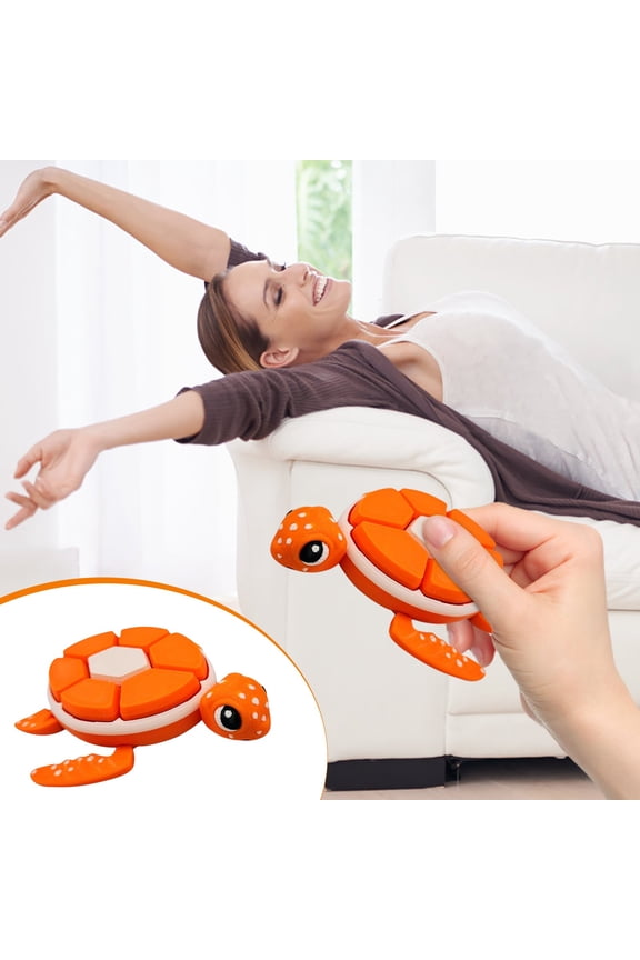 Fruit Turtle Clicker Fidget Toy, Usupdd Stress Relief Sensory Gadget for ADHD, Mechanical Click Sound Keychain for Backpack Bag, Orange