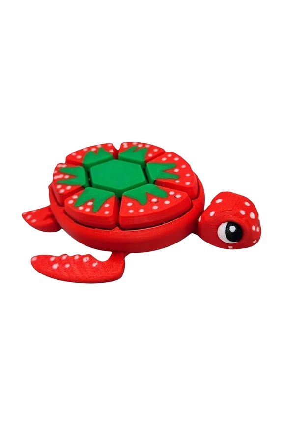 Fruit Turtle Clicker Sensory Toy, Mechanical Button Fidget Gadget with Keychain Clip, Stress Relief Hand Stimulator for Focus and Calming