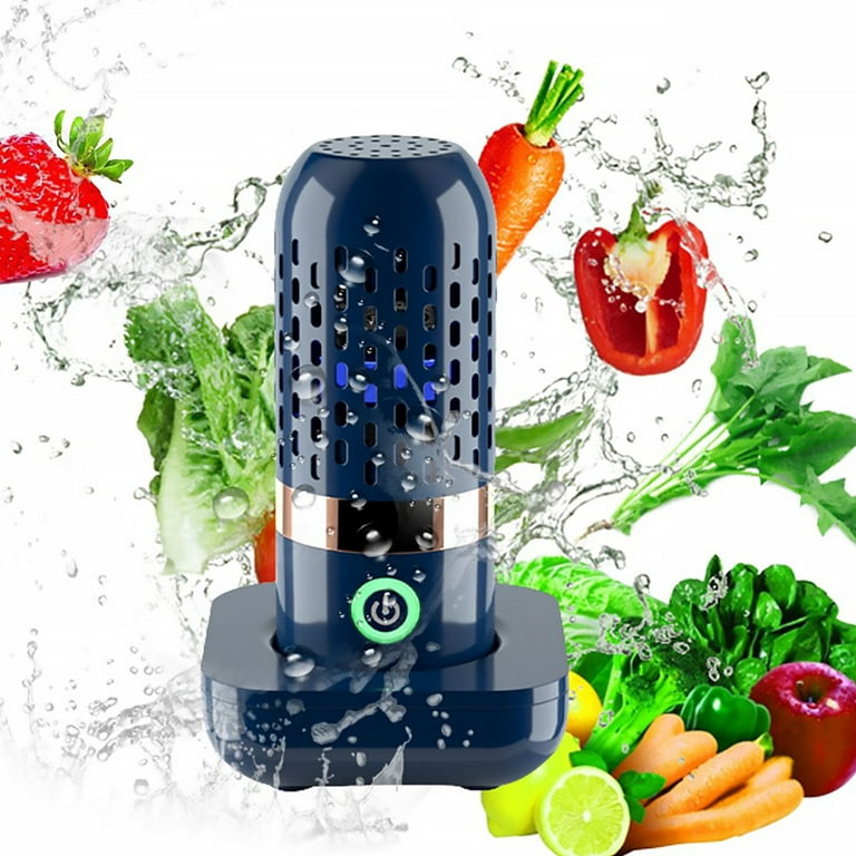 1PC Blue Portable Fruit and Vegetable Cleaner Wireless Vegetable Purifier  Fruit Cleaning Machine Automatic Household Water Food,Fruit and Vegetable  Washing Machine, Mini Food Purifier Portable Fruit Vegetable Washing Machine  Wireless Food Purifier