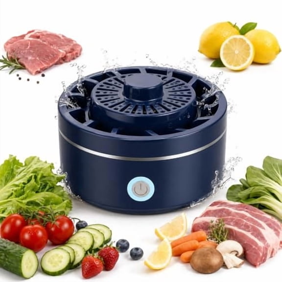 Fruit and Vegetable Cleaner Machine, Portable Wireless Produce Washer with One-Touch Operation, IPX7 Waterproof Food Cleaner for Fruits, Vegetables, Seafood and Meat