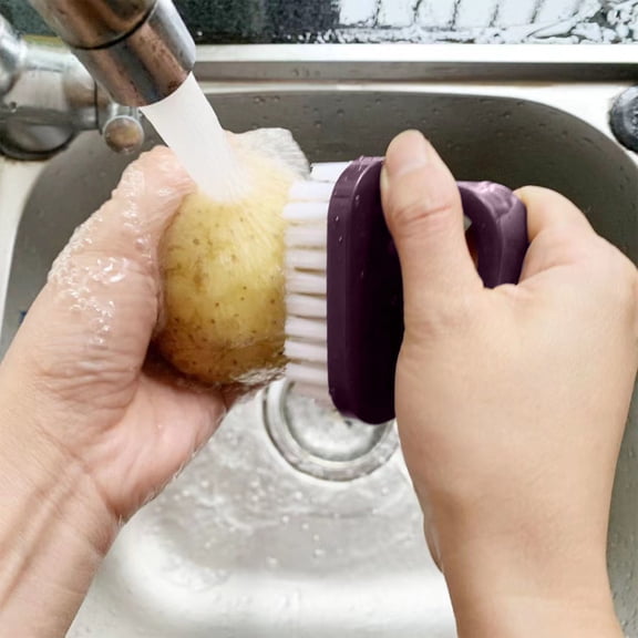 Fruit and Vegetable Cleaning Brush, Small Kitchen Dishwashing Brush, Hard Bristle Brush for Fruits, Vegetables, and Household Cleaning, Scrubbing Tool