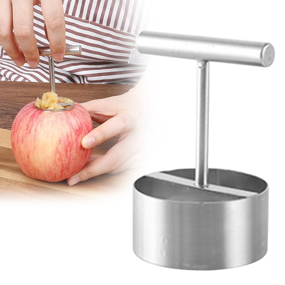 Fruit and Vegetable Corer Tool, Heavy-duty Pear Core Remover, Stainless Steel Apple Core Remover with Ergonomic Handle, Portable Kitchen Hole Digger for Apples Cupcakes Pastries Home Use, 1 Pcs