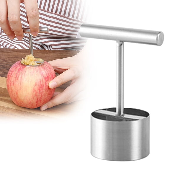 Fruit and Vegetable Corer Tool, Heavy-duty Pear Core Remover, Stainless Steel Apple Core Remover with Ergonomic Handle, Portable Kitchen Hole Digger for Apples Cupcakes Pastries Home Use, 1 Pcs