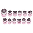 thumbnail image 1 of Fruit Vegetable Cutter Plunger Molds, Mini Cookie Cutters Set, Fondant Shape Embossing Tool, 12 Pcs Flower Animal Shapes Stainless Steel Cutting Molds with Soft Non-Slip Grip Handle, 1 of 6