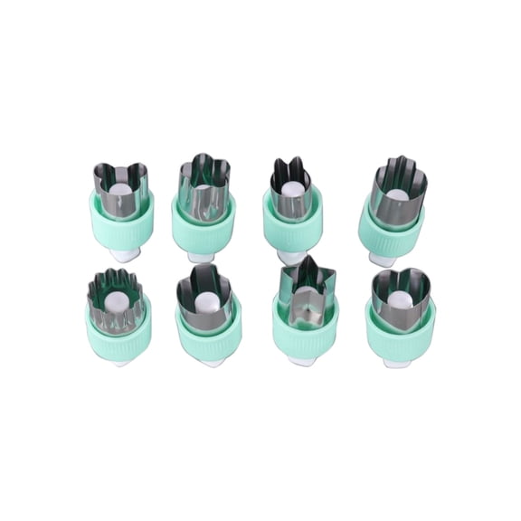 Fruit and Vegetable Cutter Set, 8PCS Mini Pie Cookie Biscuit Mold for Baking, Love Heart, Star, Flower, Rabbit, Bear, Strawberry, Lace, Mushroom Shapes DIY Cake Cutter