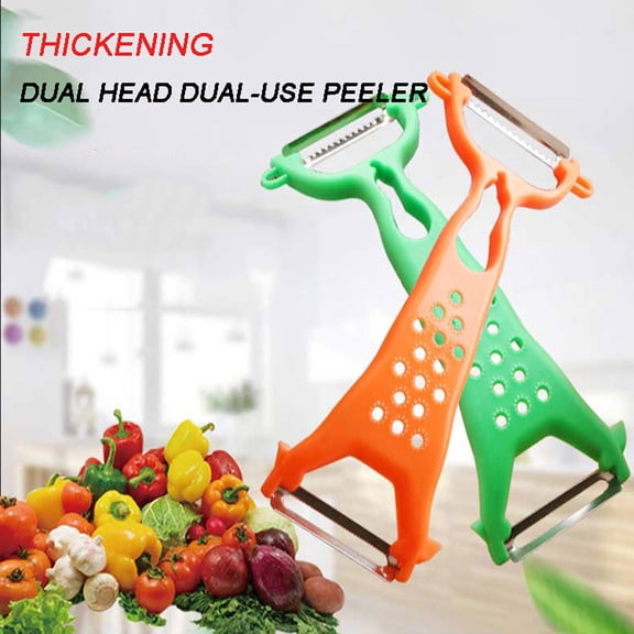 Fruit Vegetable Peeler | Multi-Functional Double Headed Blade | Thickened Compact Design | Stainless Steel & Durable Plastic | Ergonomic | 7.20 x 2.36 in | Kitchen Tool