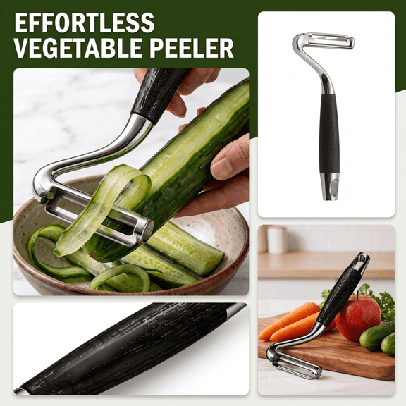 Fruit and Vegetable Peeler, Ultra-Sharp Precise Cutting Edge, for Restaurant Back-Of-House and Home Culinary Use, Handy Kitchen Essential Gift, Premium Stainless Steel Vegetable