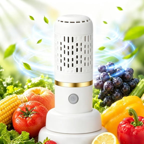 Fruit and Vegetable Purifier and Cleaner,Food Produce Cleaner,Cleans Vegetables and Meat in 10 Minutes,Purification Technology for Cleaning Vegetables,Grains,Rice,Meat and Seafood ,White