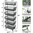 thumbnail image 1 of Fruit and Vegetable Storage - 6 Tier Fruit Basket Stand for Kitchen Floor, Metal Wire Storage Backets with Wheels for Produce Pantry Vegtable Organizer, 1 of 1