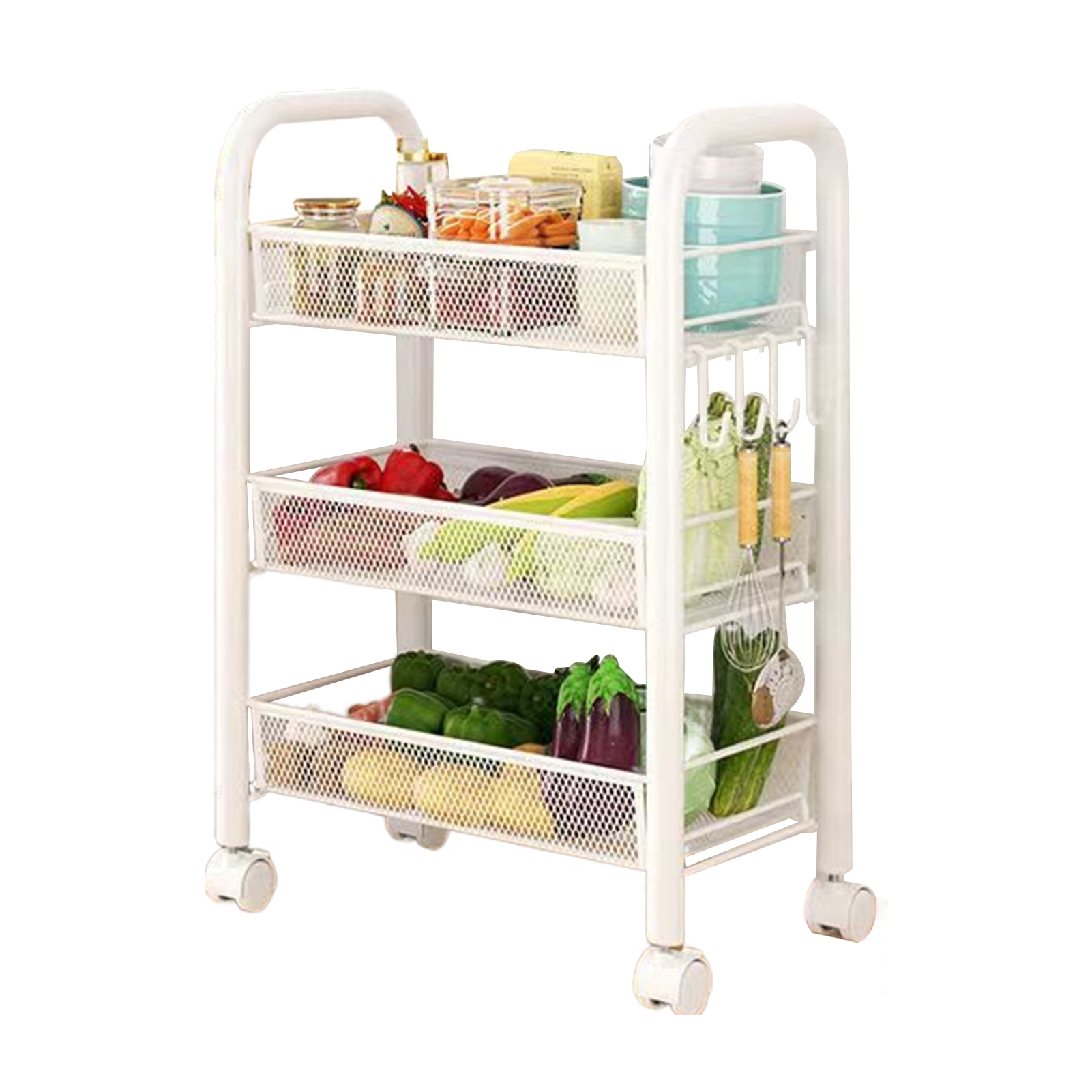 Mesh Vegetable Rack Fruit Vegetable Storage Basket, 5 Tier Stackable Metal Mesh Storage ...
