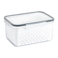 thumbnail image 1 of Fruit And Vegetable Storage Container For Refrigerator, Fresh Produce Organizer With Two - Tier Design - Includes Removable Draining Basket For Efficient Water Removal, Sealed, 1 of 2