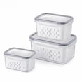 thumbnail image 1 of Fruit and Vegetable Storage Containers for Fridge, 3-in-1 Fresh Keeping Box with Lid and Colander, Multi-Size Produce Storage Bins for Kitchen Organization, 1 of 8