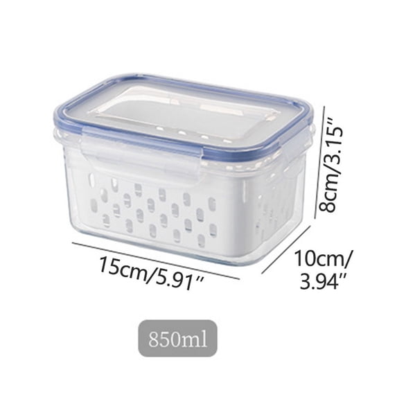 Fruit Vegetable Storage Containers for Fridge with Draining Colander & Lid - Produce Saver Bins for Kitchen Organization, Large Plastic Food Storage Set for Freshness, 1 Pack