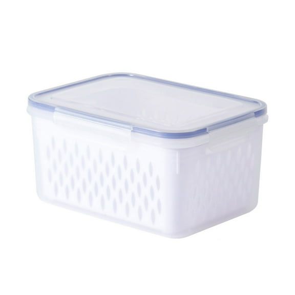Fruit Vegetable Storage Containers For Fridge, Draining Fresh Containers Produce Storage Containers Large Organizer Bins With Lid And Colander Suitable For Household Refrigerator Kitchen Organization