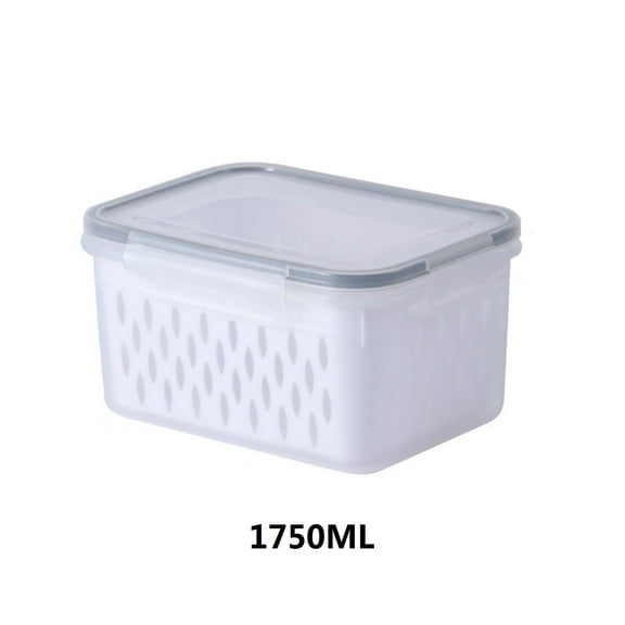 Fruit Vegetable Storage Containers, Large Food Storage Containers for Refrigerator Organizer, BPA Free Plastic Produce Storage with Lid and Colander for Salad, Berries, Lettuce, Watermelon Storage