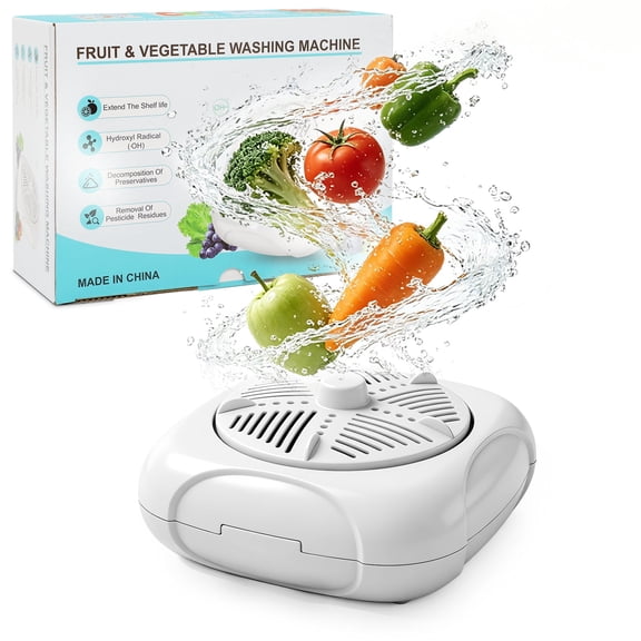 Fruit and Vegetable Washer, Produce Purifier Vegetable and Fruit Washing Machine, Enjoy Silent Cleaning: Spin-Free Ultrasonic  Veggie Washer, Efficient Cleaning of Residues (Plug-In Type)
