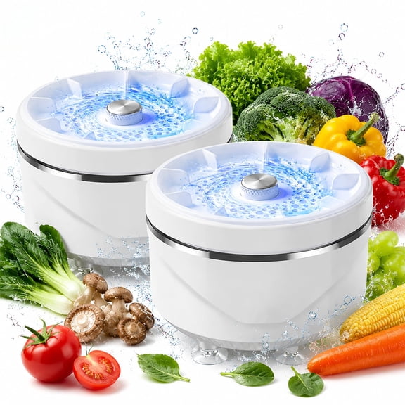 Fruit & Vegetable Washing Machine, 2026 Titanium Electrolysis Cleaner System, Dual-Core Vortex Produce Washer, Effortless Portable Produce Cleaner for Home Kitchen Use