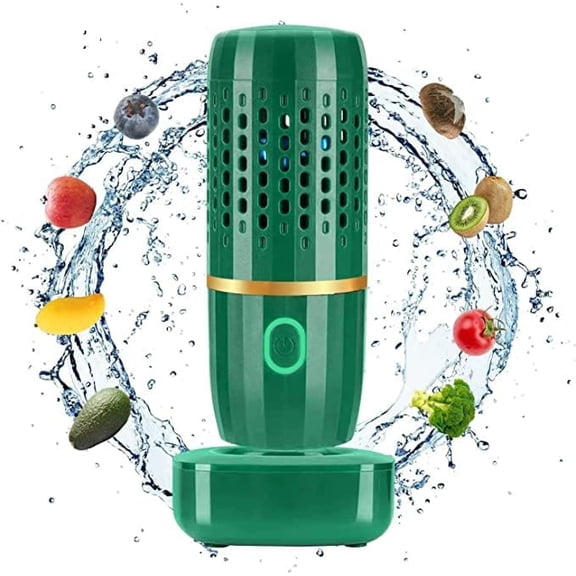 Fruit and Vegetable Washing Machine, Fruit and Vegetable Cleaner Device, Kitchen Gadget Food Purifier for Deep Cleaning Fruits, Vegetables, Rice, Meat and Tableware (Green)