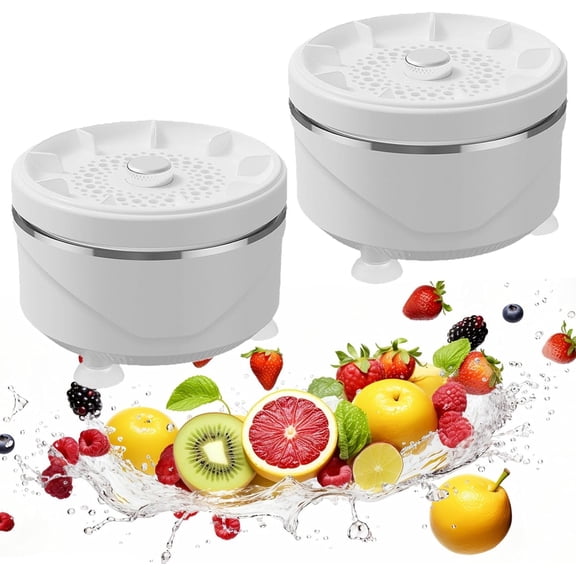 Fruit and Vegetable Washing Machine, IPX7 Waterproof Portable USB Cordless Produce Washer, with Titanium Electrolysis Purification for Home Kitchen (2Pcs)M