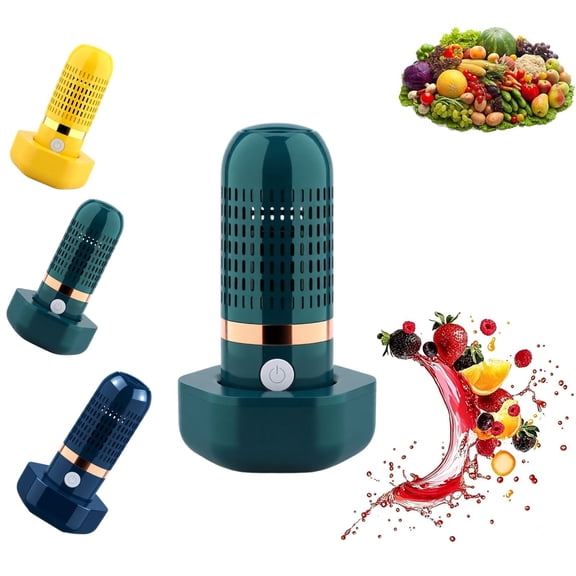 Fruit and Vegetable Washing Machine with OH-ion Purification, Wireless USB Rechargeable Produce Cleaner, IPX7 Waterproof Portable Veggie Washer for Fruit Meat Seafood Rice Kitchen Travel