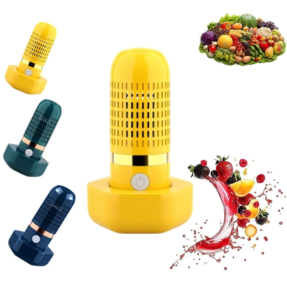 Fruit and Vegetable Washing Machine with OH-ion Purification, Wireless USB Rechargeable Produce Cleaner, IPX7 Waterproof Portable Veggie Washer for Fruit Meat Seafood Rice Kitchen Travel