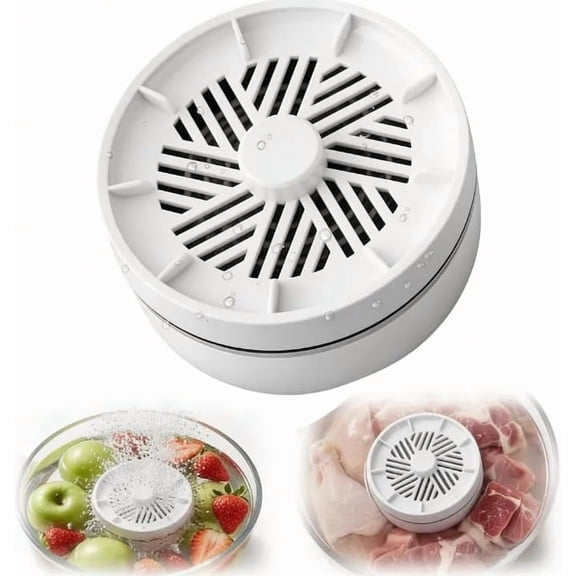 Fruit and Vegetable Washing Machine, Portable USB Wireless Veggie Wash with Purification Technology, Purification Technology for Fruits, Meat, Vegetable, Rice, Tableware (White)
