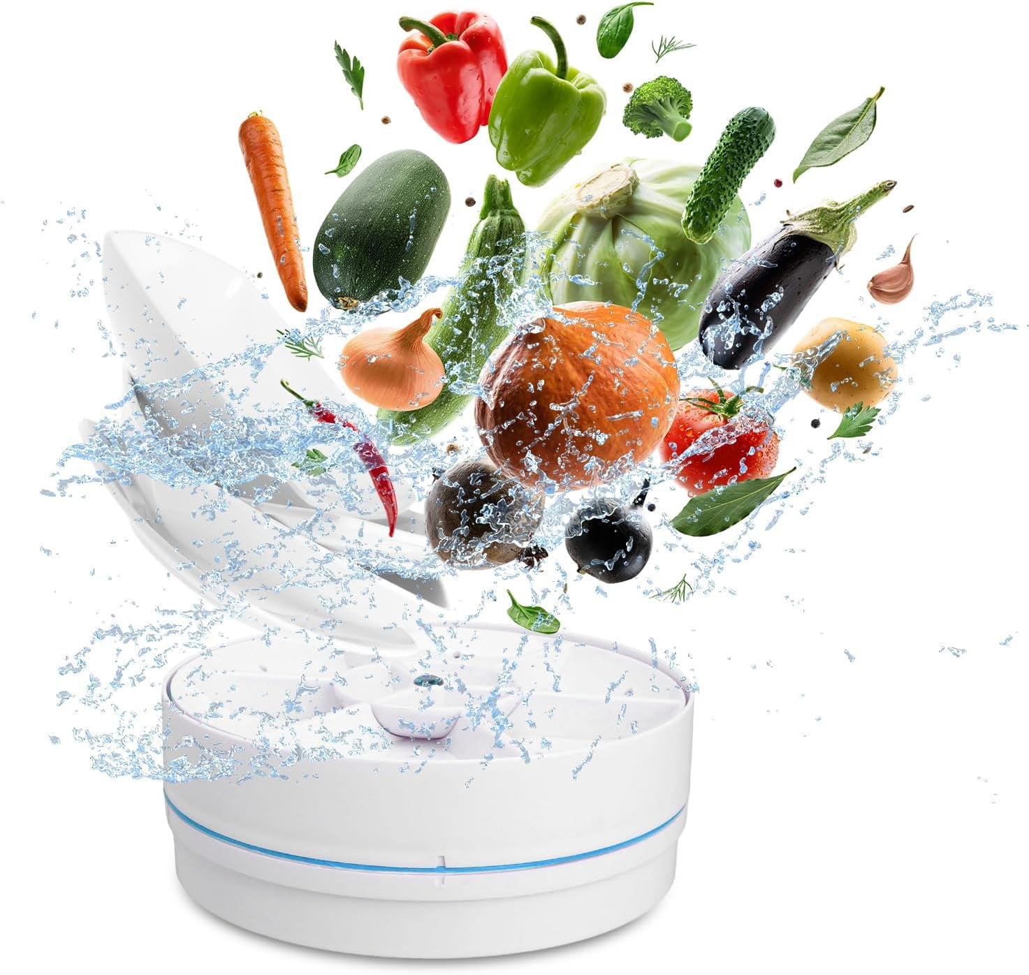 Fruit Vegetable Washing Machine, Upgrade Wireless Fruit Cleaner Device, Titanium Electrolysis Fruit And Veggie Cleaning Machine, Waterproof Food Purifier For Fruits, Vegetables