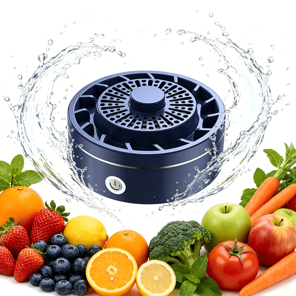 Fruit and Vegetable Washing Machine, Upgrade Wireless Fruit Cleaner Device, Titanium Electrolysis Fruit and Veggie Cleaning Machine, Waterproof Food Purifier for Fruits, Vegetables, Meat Tableware