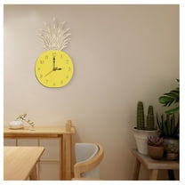 Fruit Wall Clock Silent Wooden Clock For Home Living Room Yellow