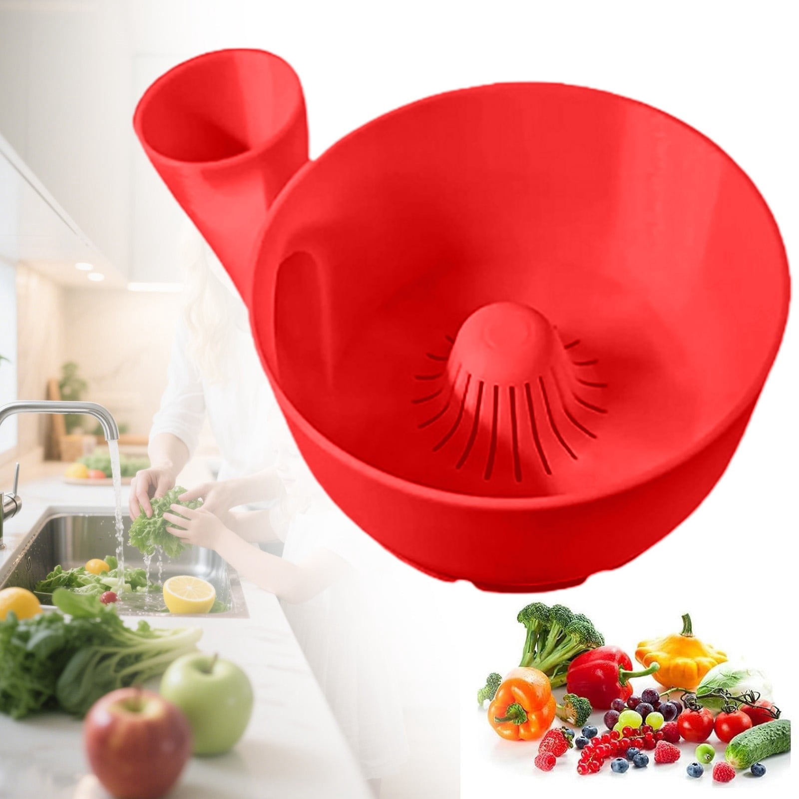 Fruit Rinser Fruit Washer Spinner Bowl,Fruit Cleaner Spinner,Fruit Cleaner Device ...